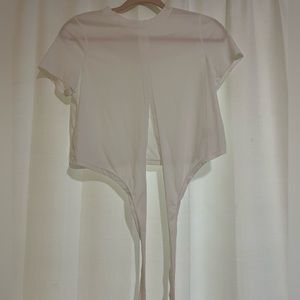 white criss cross athletic top